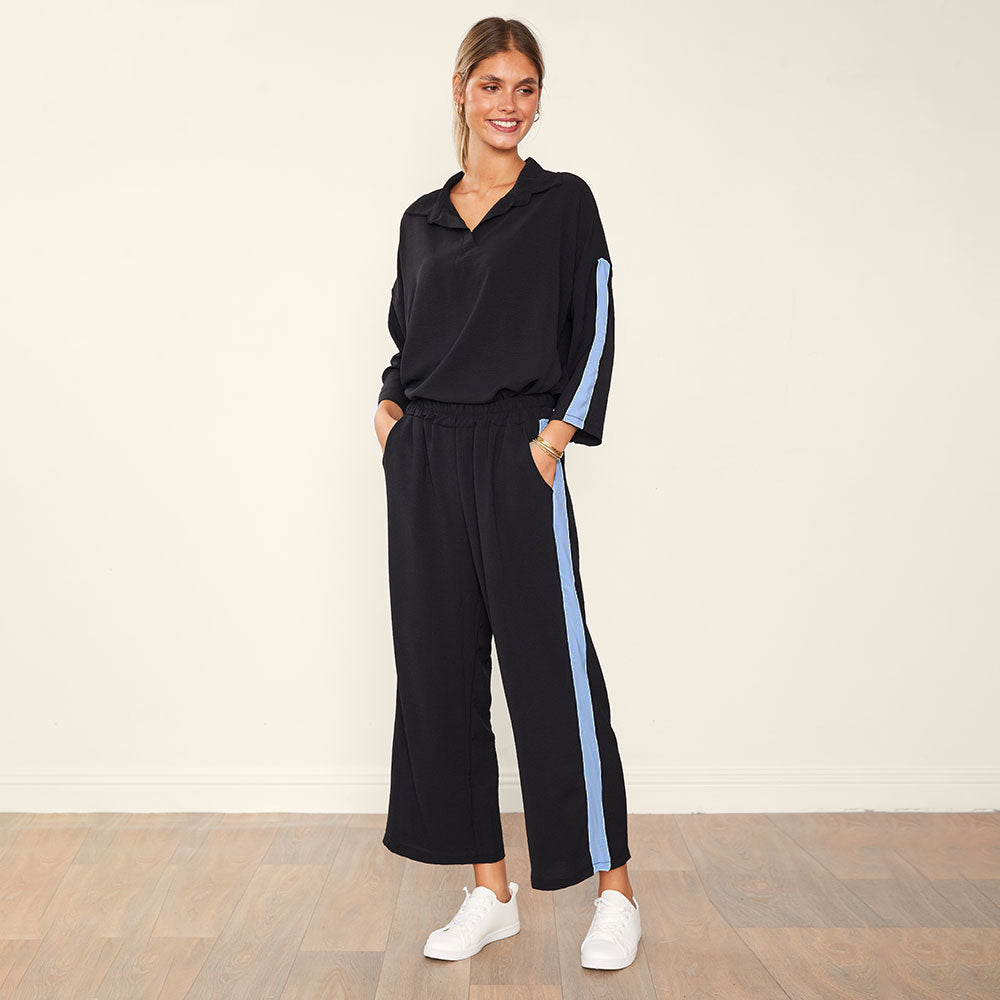 Clara Co-Ord (Black & Blue)