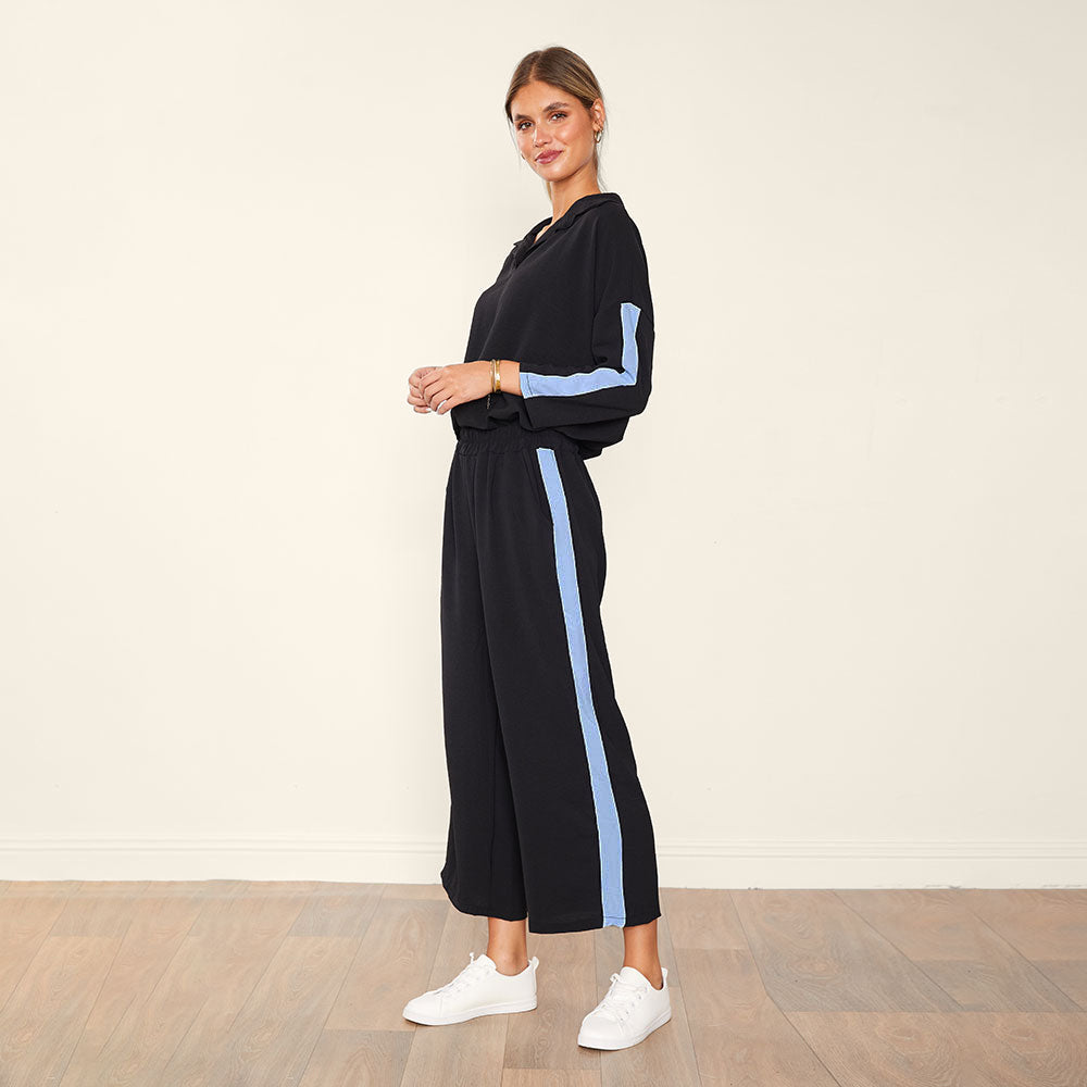 Clara Co-Ord (Black & Blue)