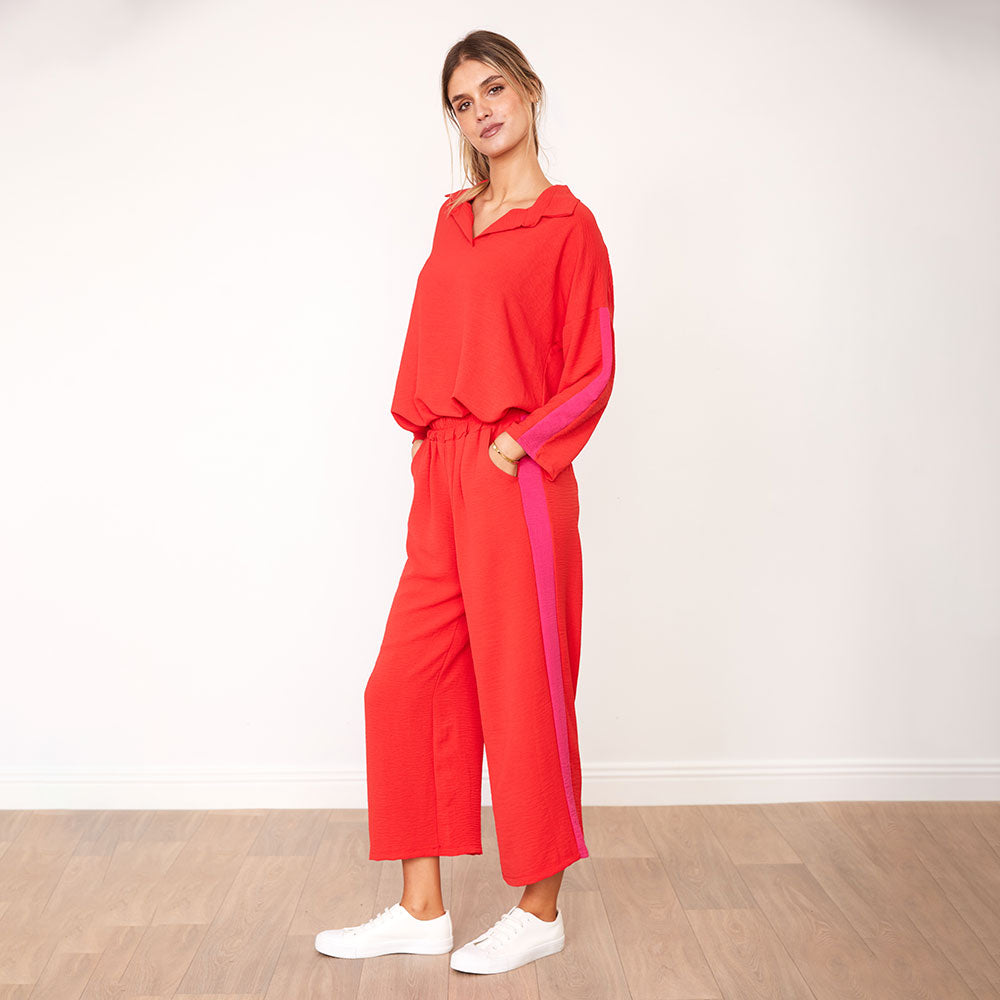 Clara Co-Ord (Red/Pink Stripe)
