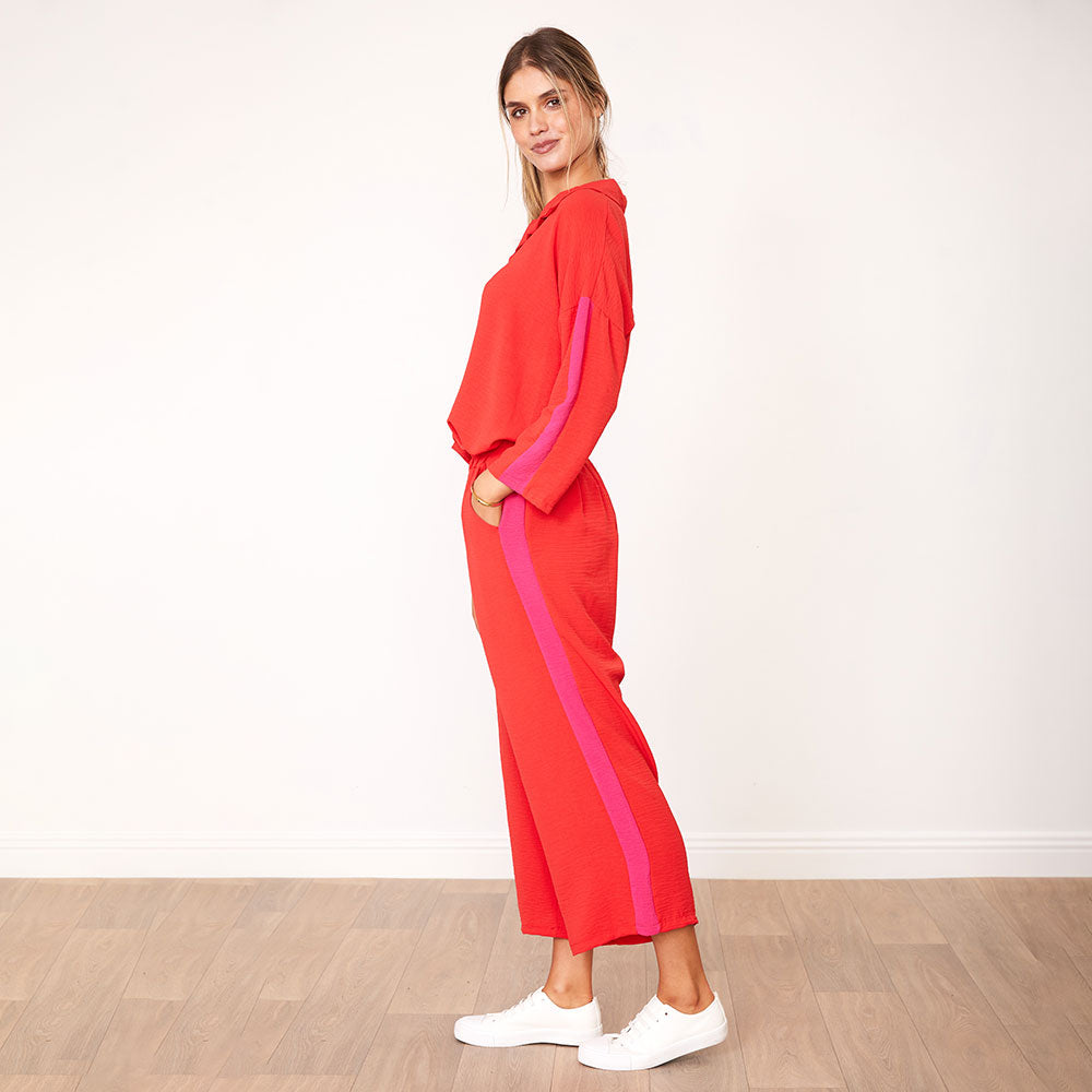 Clara Co-Ord (Red/Pink Stripe)