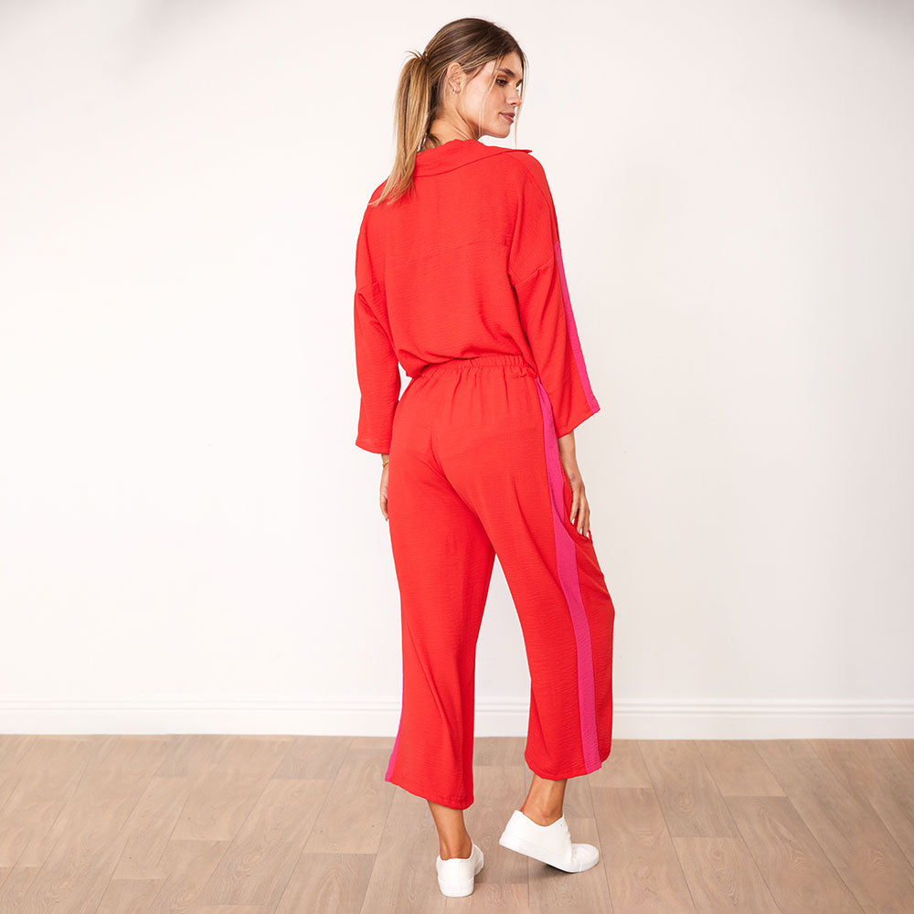 Clara Co-Ord (Red/Pink Stripe)