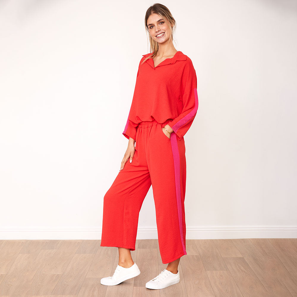 Clara Co-Ord (Red/Pink Stripe)