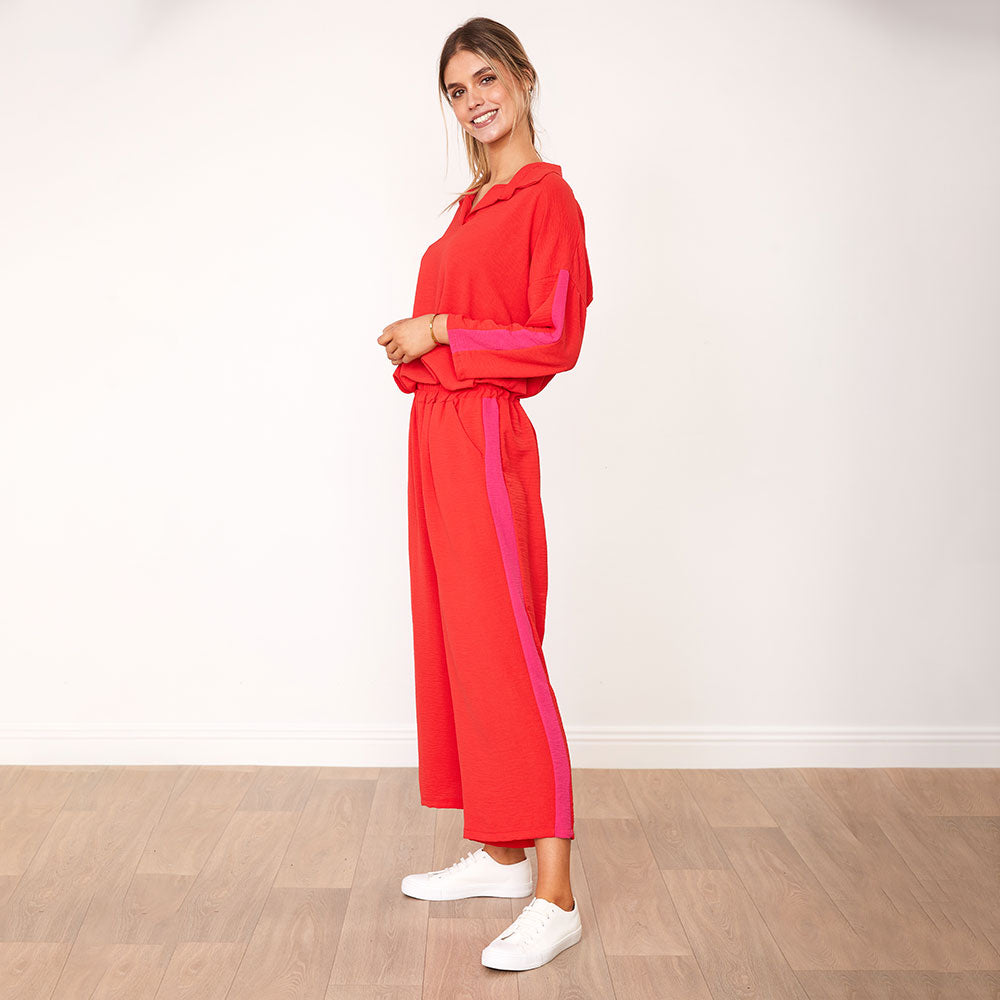 Clara Co-Ord (Red/Pink Stripe)