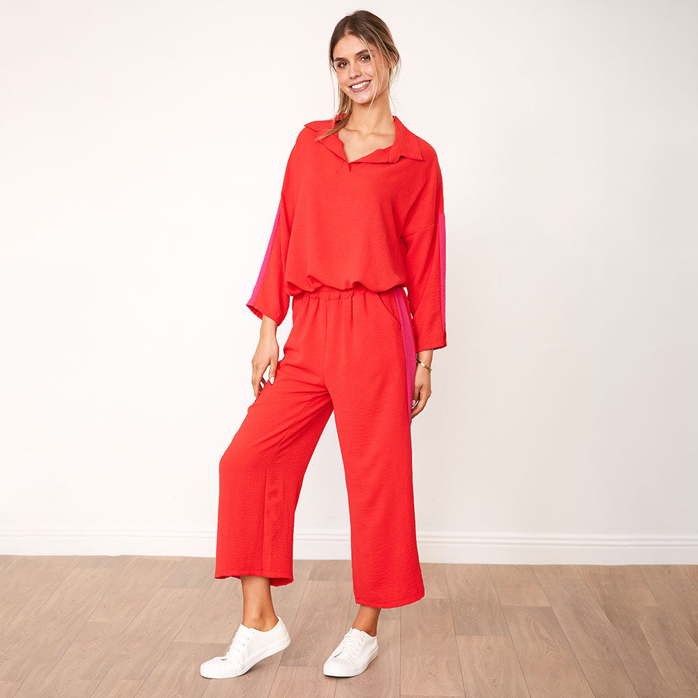 Clara Co-Ord (Red/Pink Stripe)