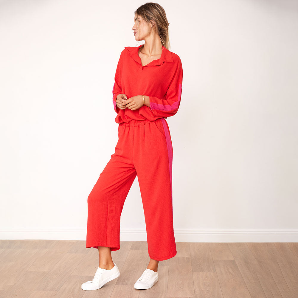 Clara Co-Ord (Red/Pink Stripe)