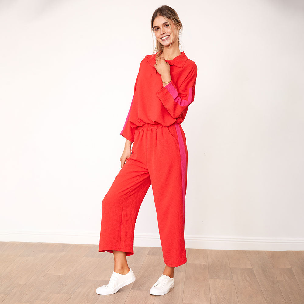 Clara Co-Ord (Red/Pink Stripe)