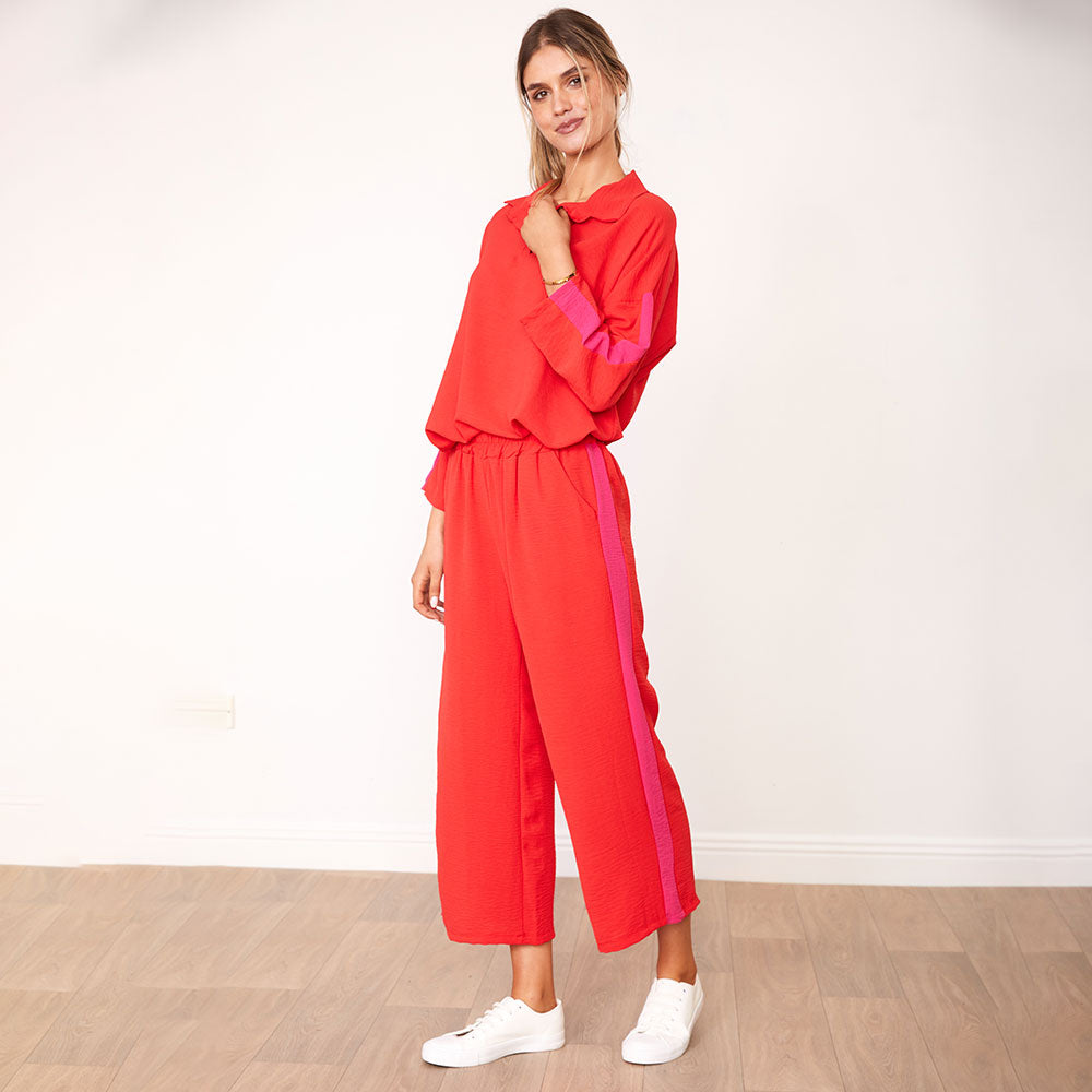 Clara Co-Ord (Red/Pink Stripe)