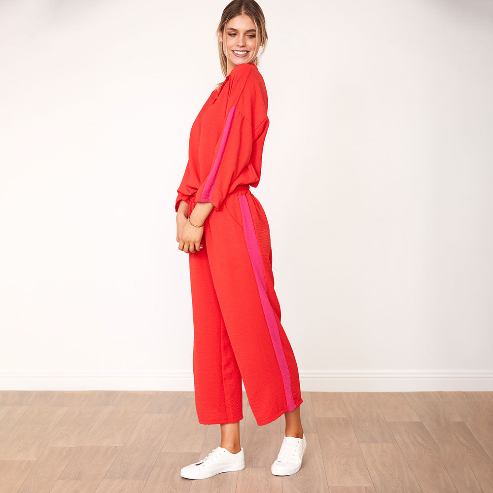 Clara Co-Ord (Red/Pink Stripe)