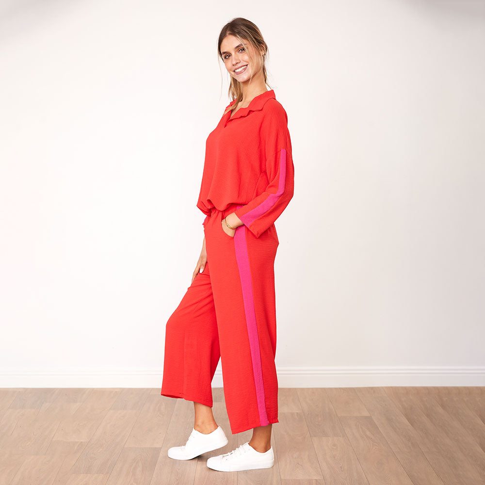 Clara Co-Ord (Red/Pink Stripe)