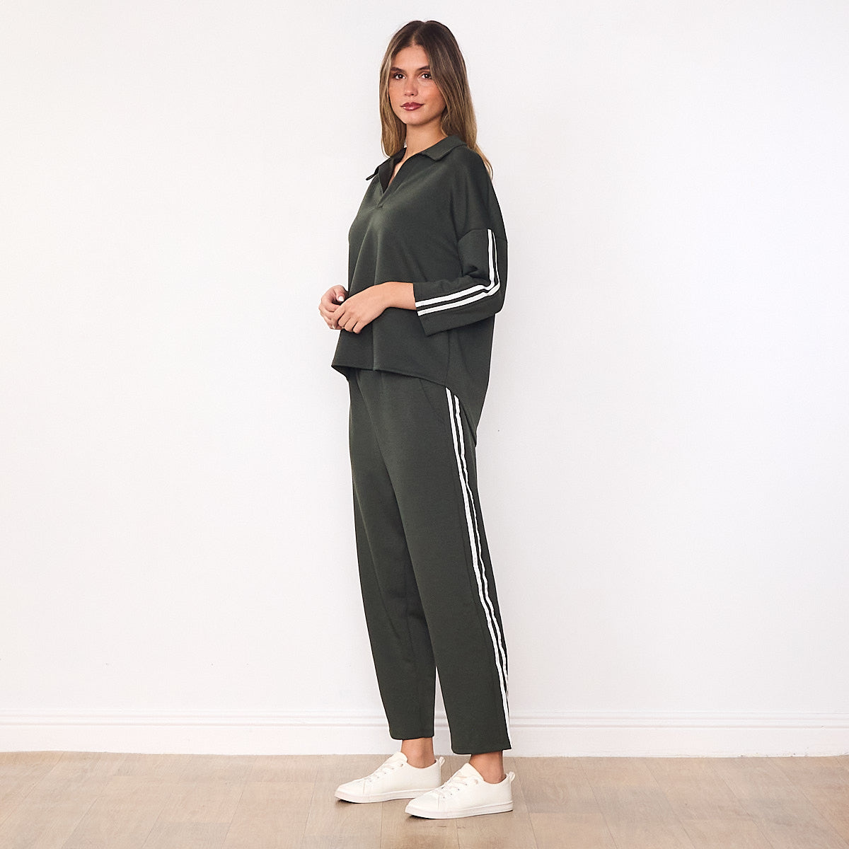 Jane Co-ord (Khaki & White Stripe)