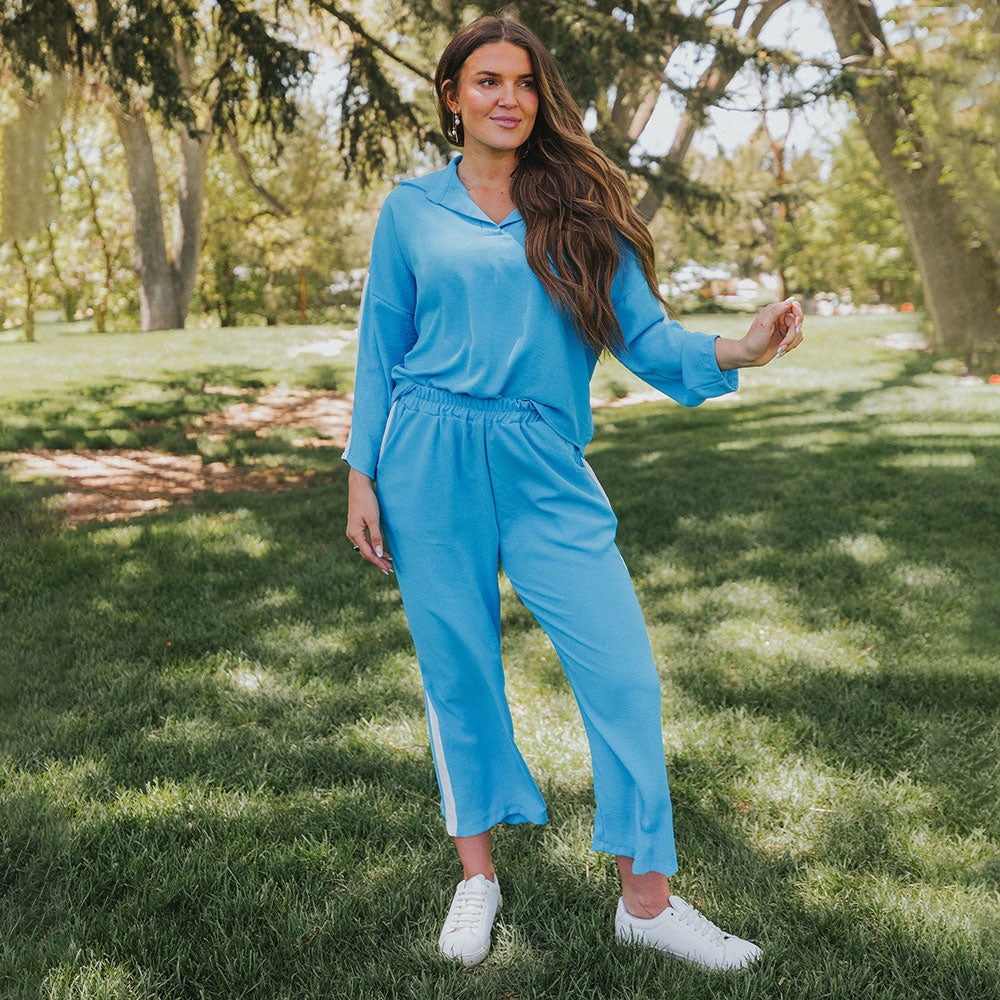 Clara Co-Ord (Blue & White)