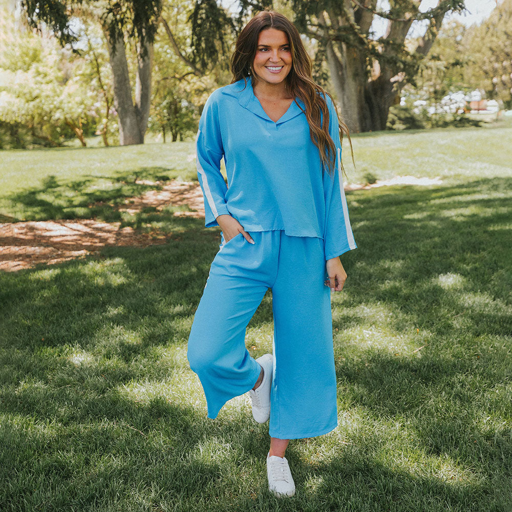 Clara Co-Ord (Blue & White)