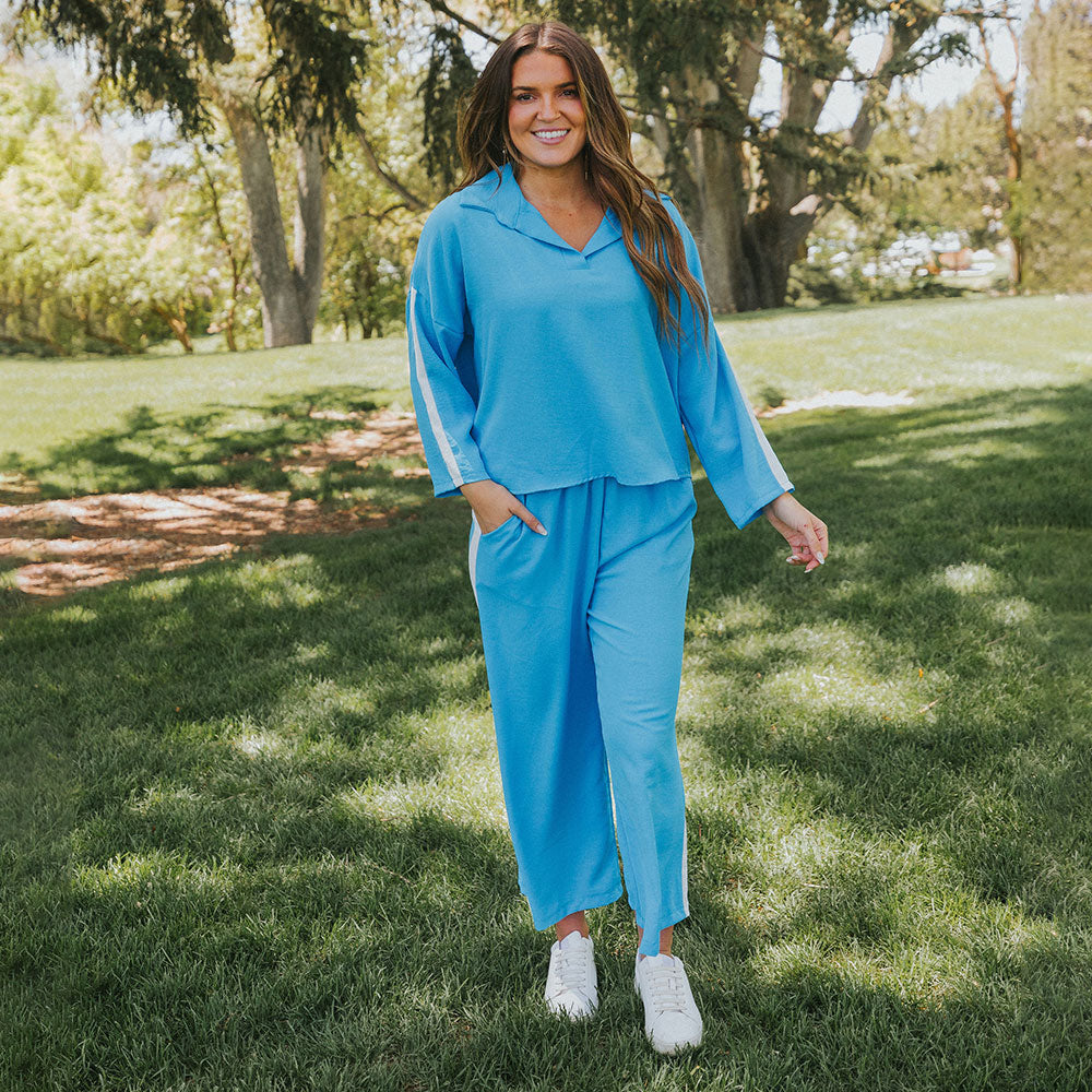 Clara Co-Ord (Blue & White)