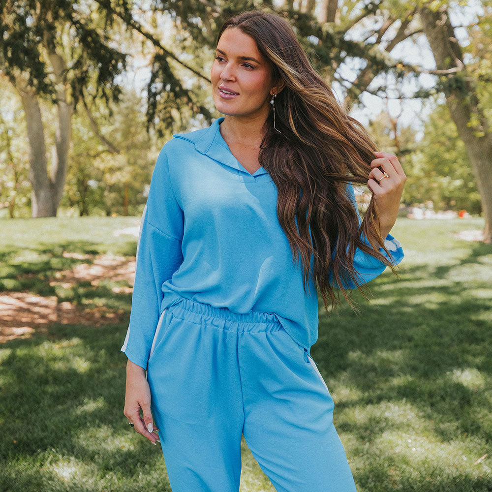 Clara Co-Ord (Blue & White)