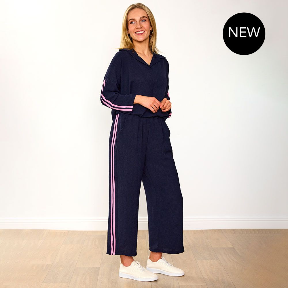 Clara Co-Ord (Navy/Pink Stripe)
