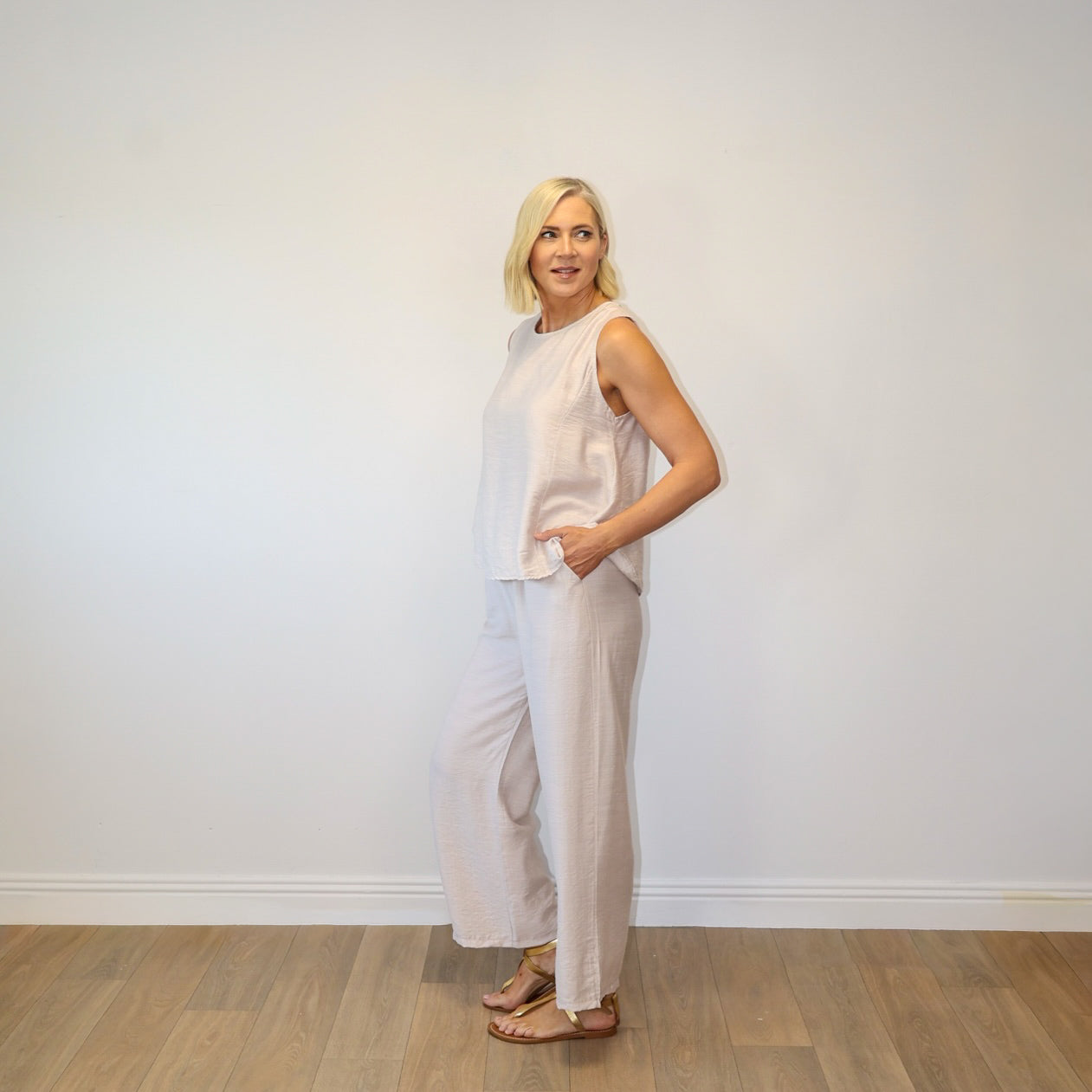 Cleo Sleeveless Co-ord (Stone)