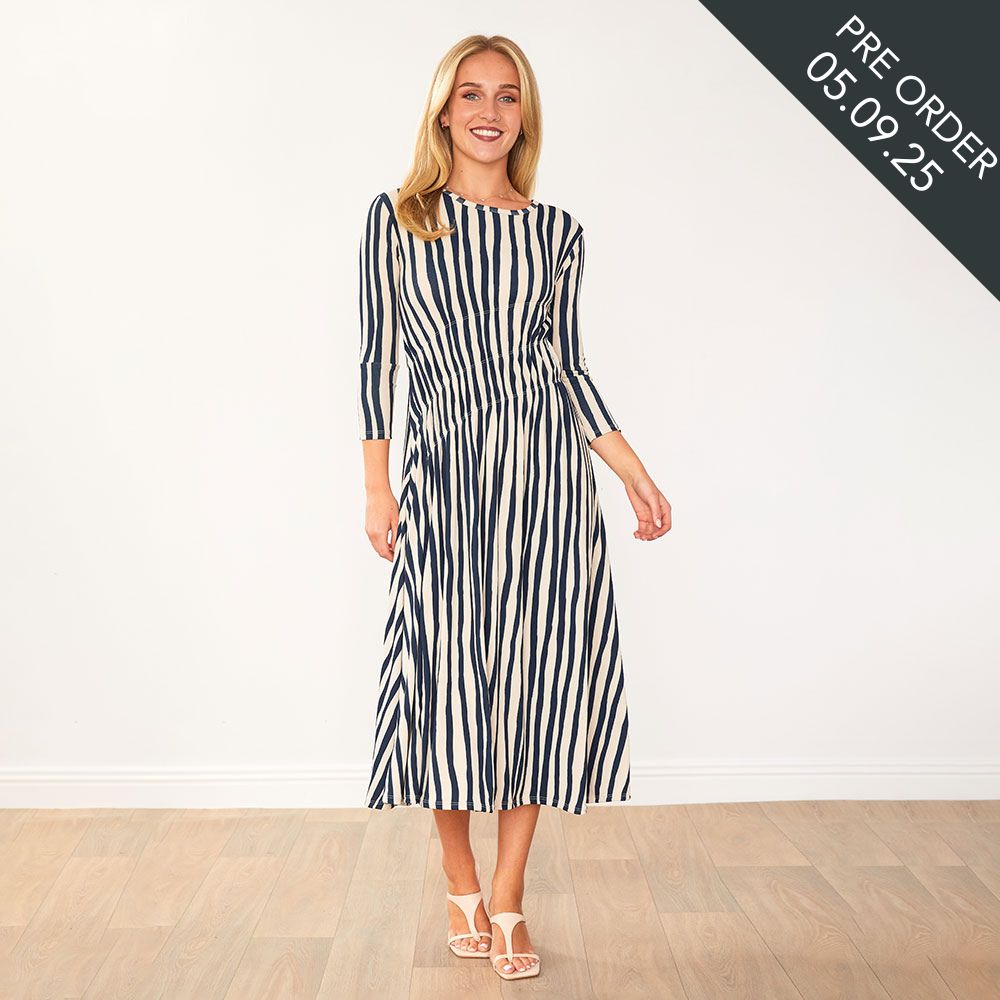 Cooper Dress (Navy Stripe)