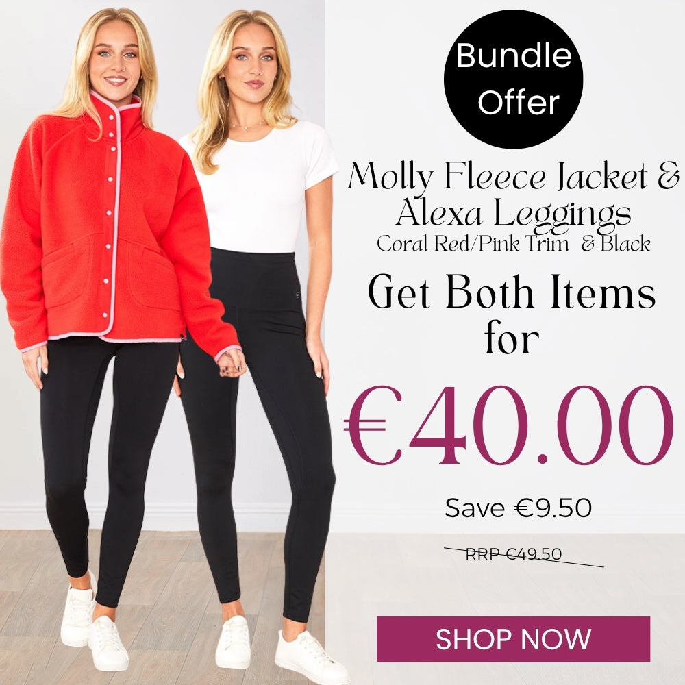 Molly Fleece Jacket (Coral Red/Pink Trim) & Alexa Leggings for €40.00