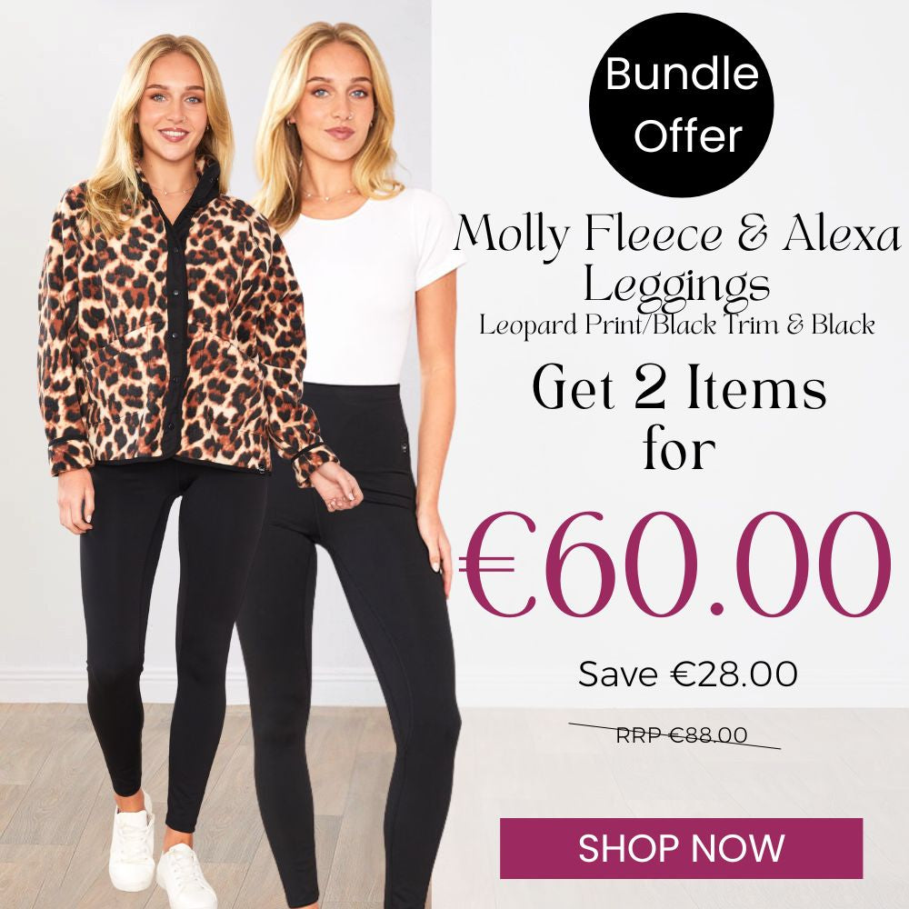 Molly Fleece (Leopard Print/Black Trim) & Alexa Leggings (Black) for €60.00