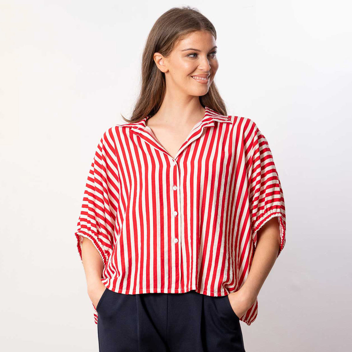 Athena Stripe Top (Red)