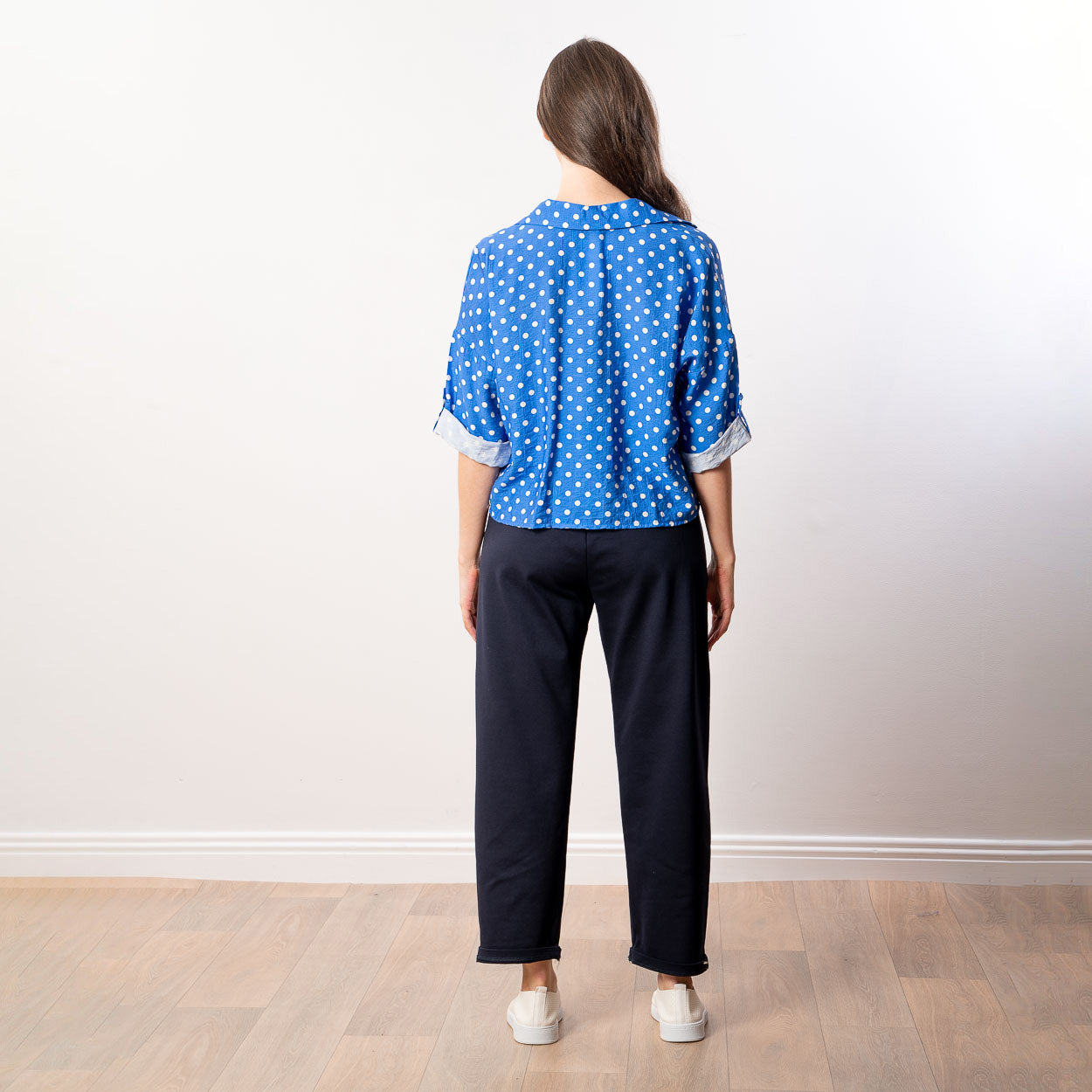 Julia Top (Blue Polka Dot)
