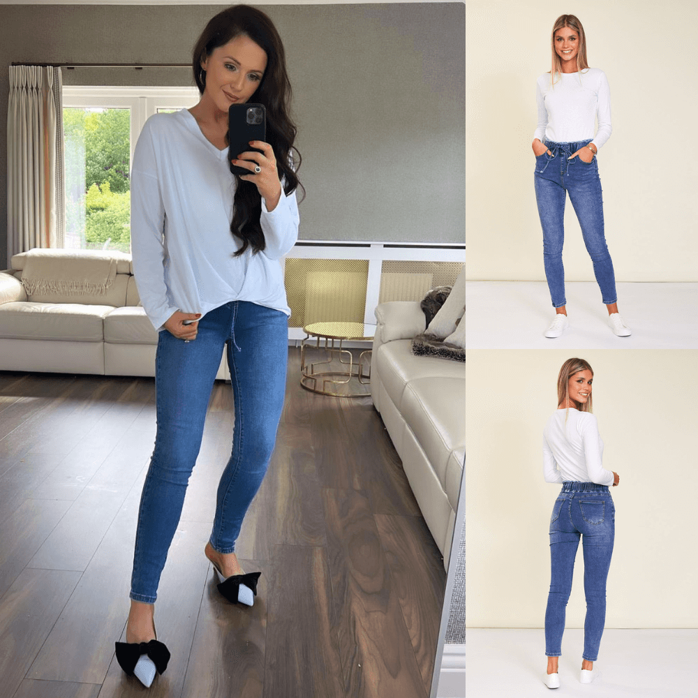Dana Drawstring Classic Jeggings (Blue)