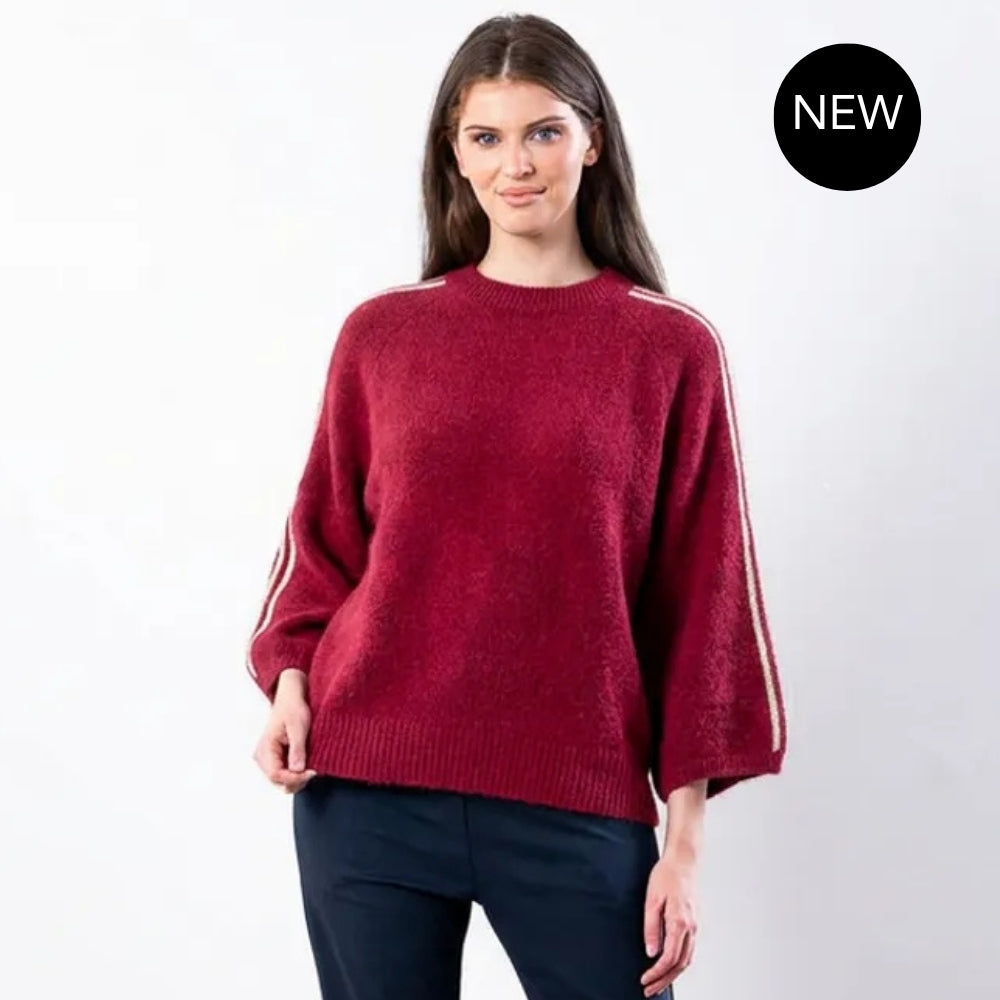 Debbie Knit Jumper Stripe (Wine)