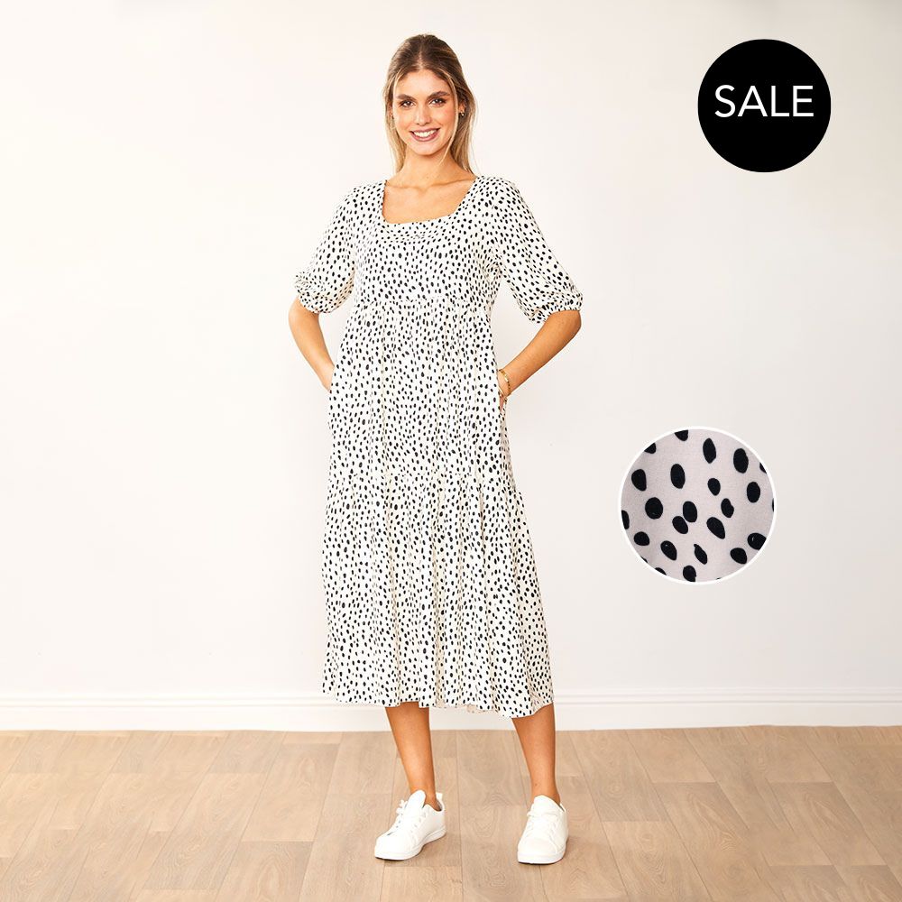 Delta Dress (Black Polka Dot)