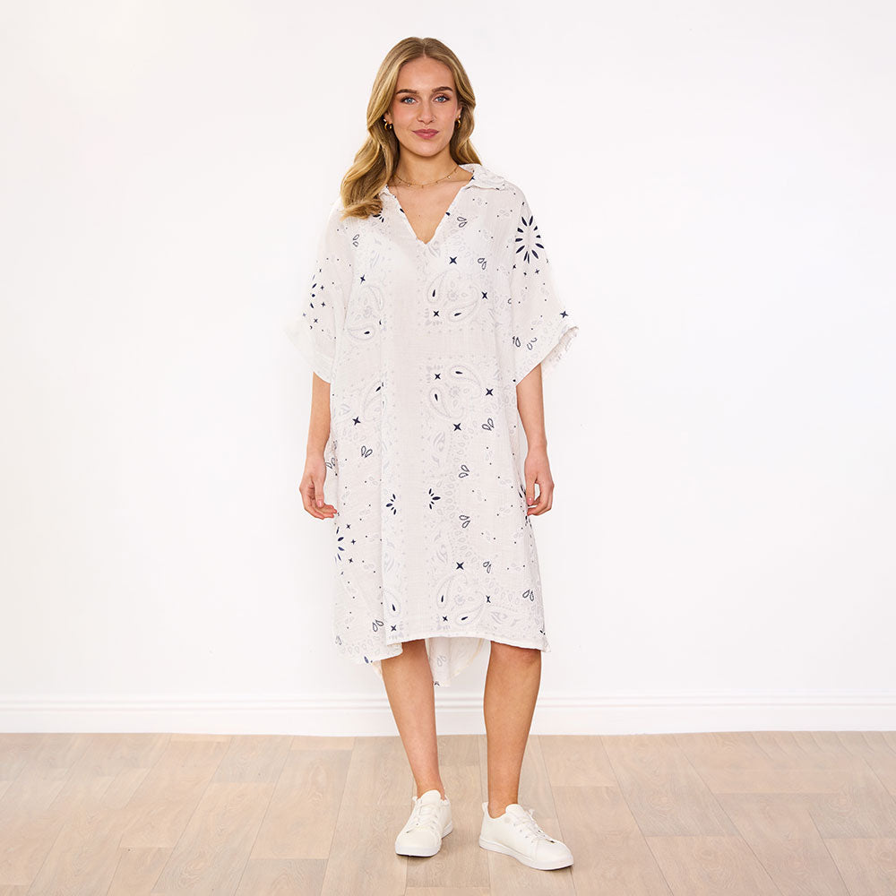 Diana Dress (White Bandana)