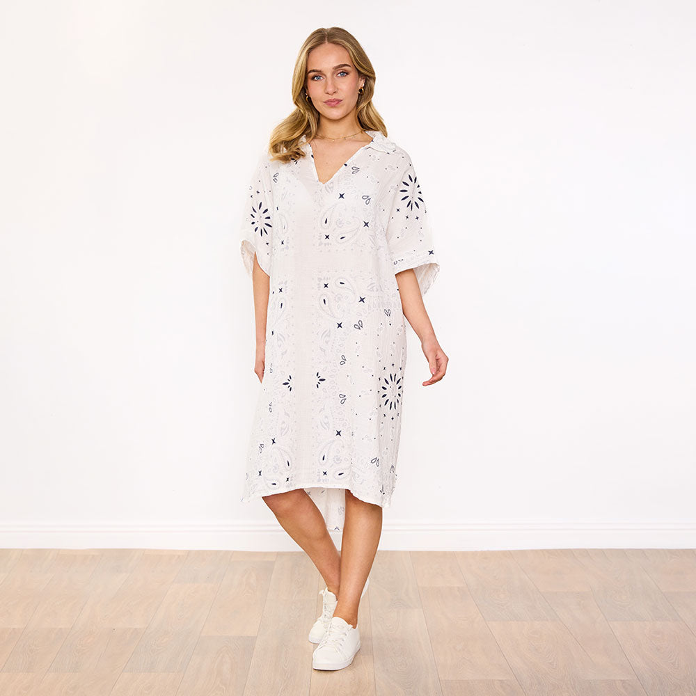 Diana Dress (White Bandana)