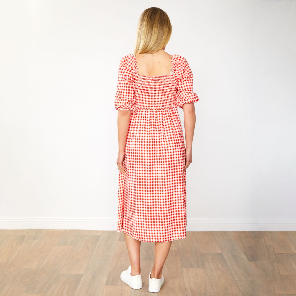 Dianne Dress (Red Checkered)