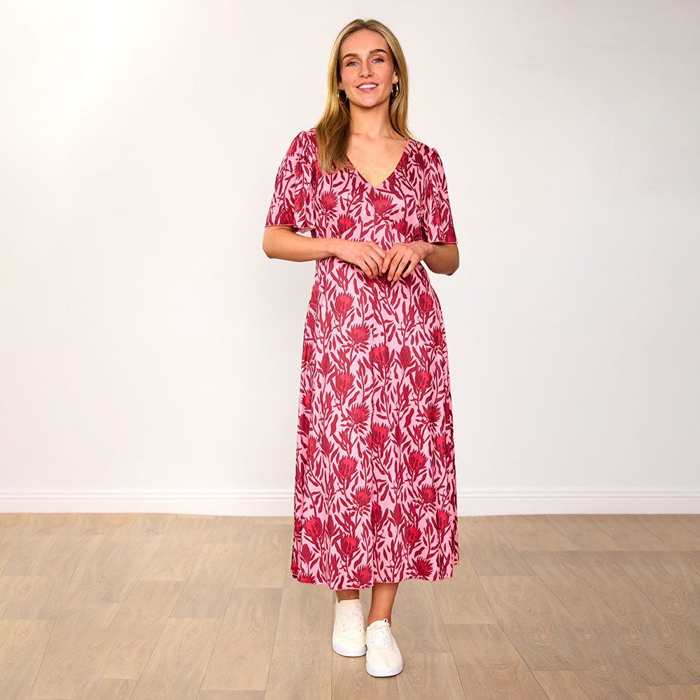 Whitney Dress (Red Bloom)