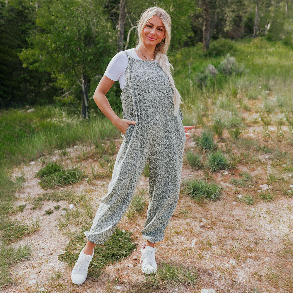 Eden Jumpsuit (Khaki Floral)