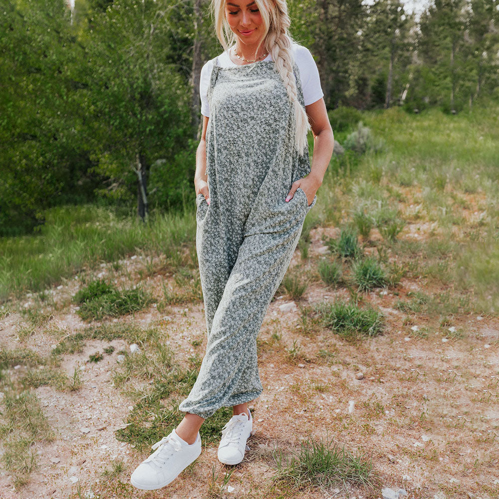 Eden Jumpsuit (Khaki Floral)