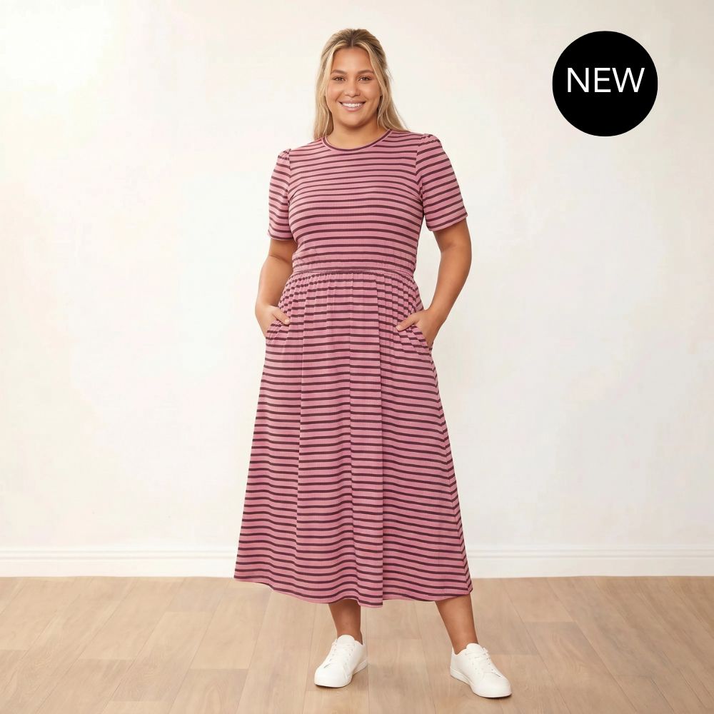 Eilish Dress (Pink/Brown)