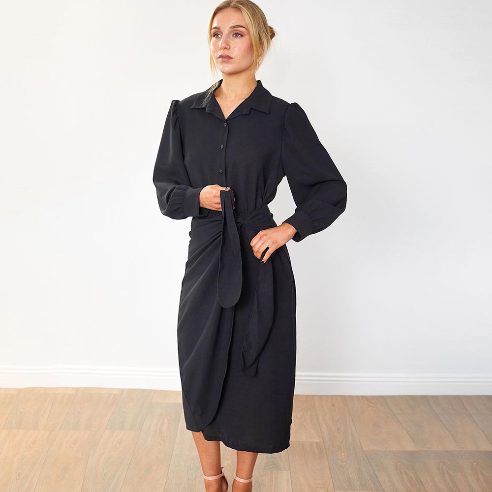 Emerson Wrap Dress (Black)