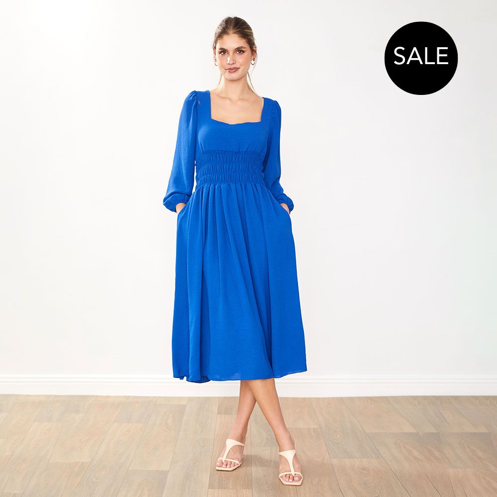 Evelyn Dress in cobalt – women's dress