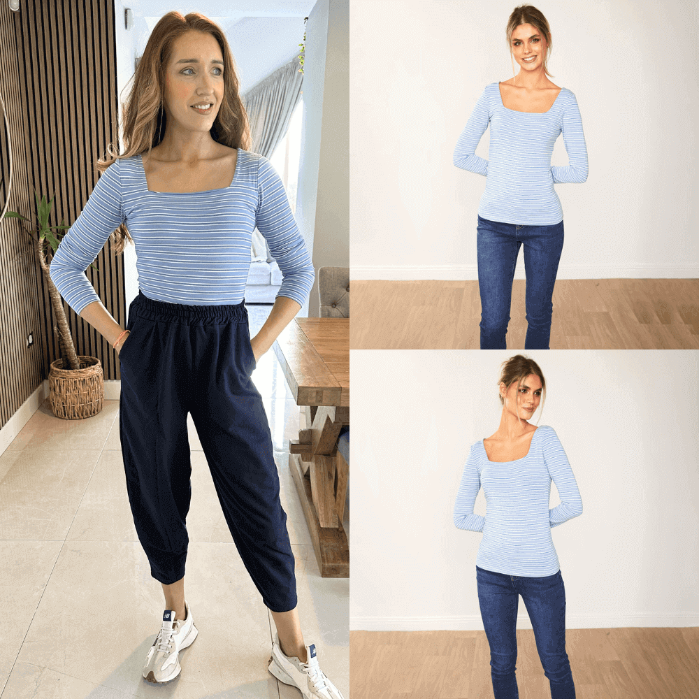 Josie Top (Blue Stripe)