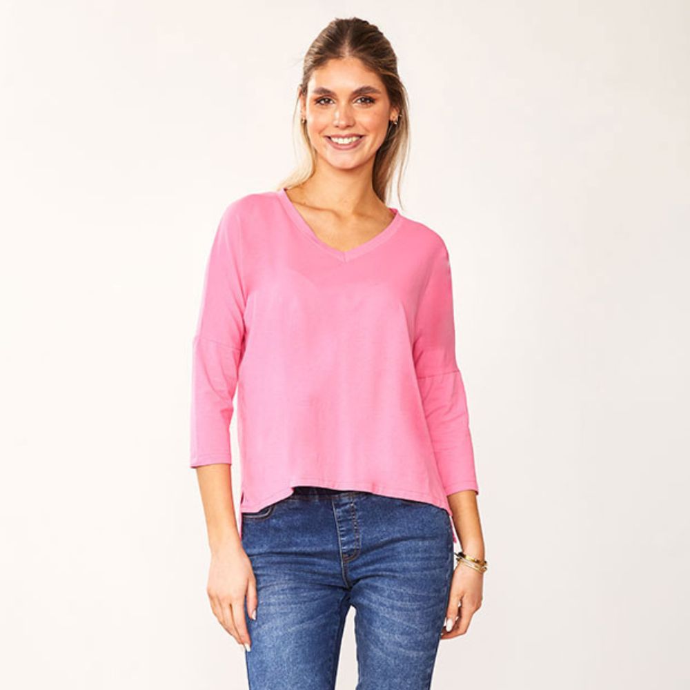 Jasmine V Neck Top (Pink)