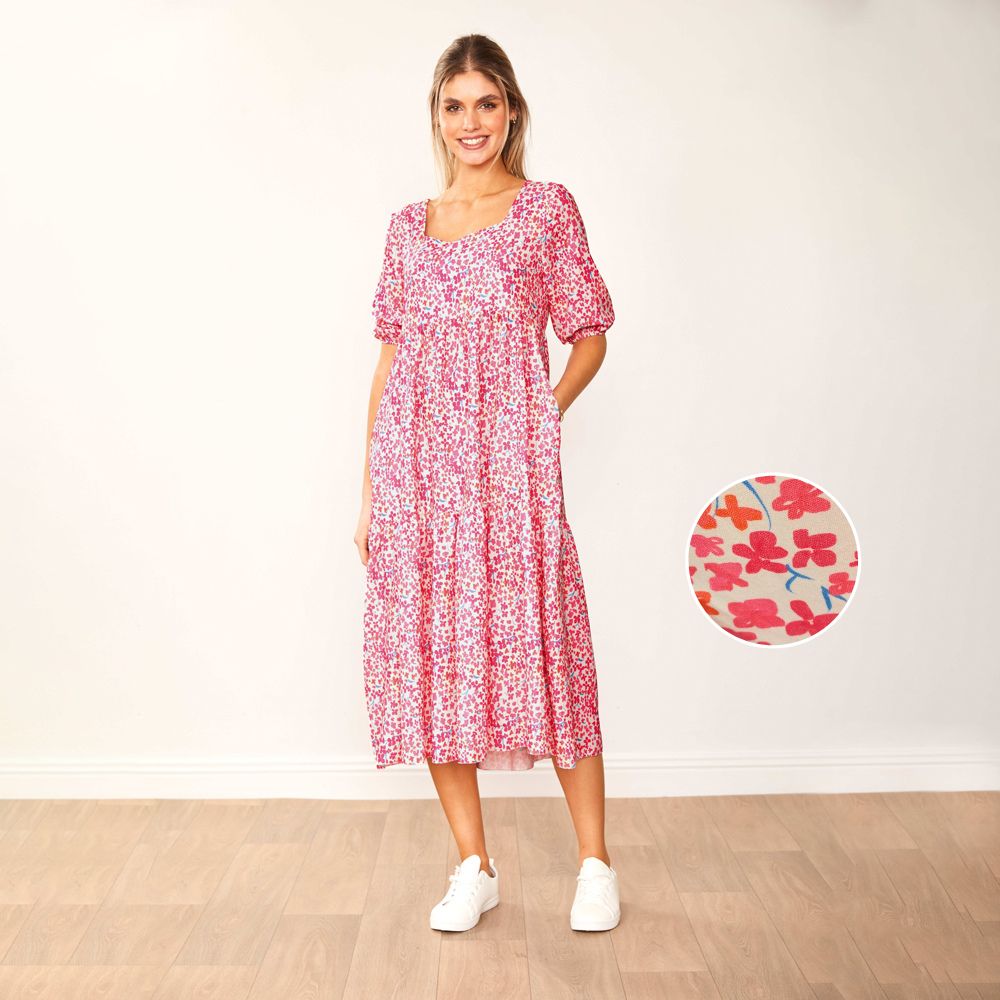 Delta Dress (Fuchsia Floral)