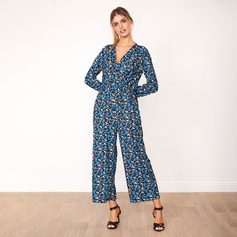 Farrah Jumpsuit (Blue Floral)
