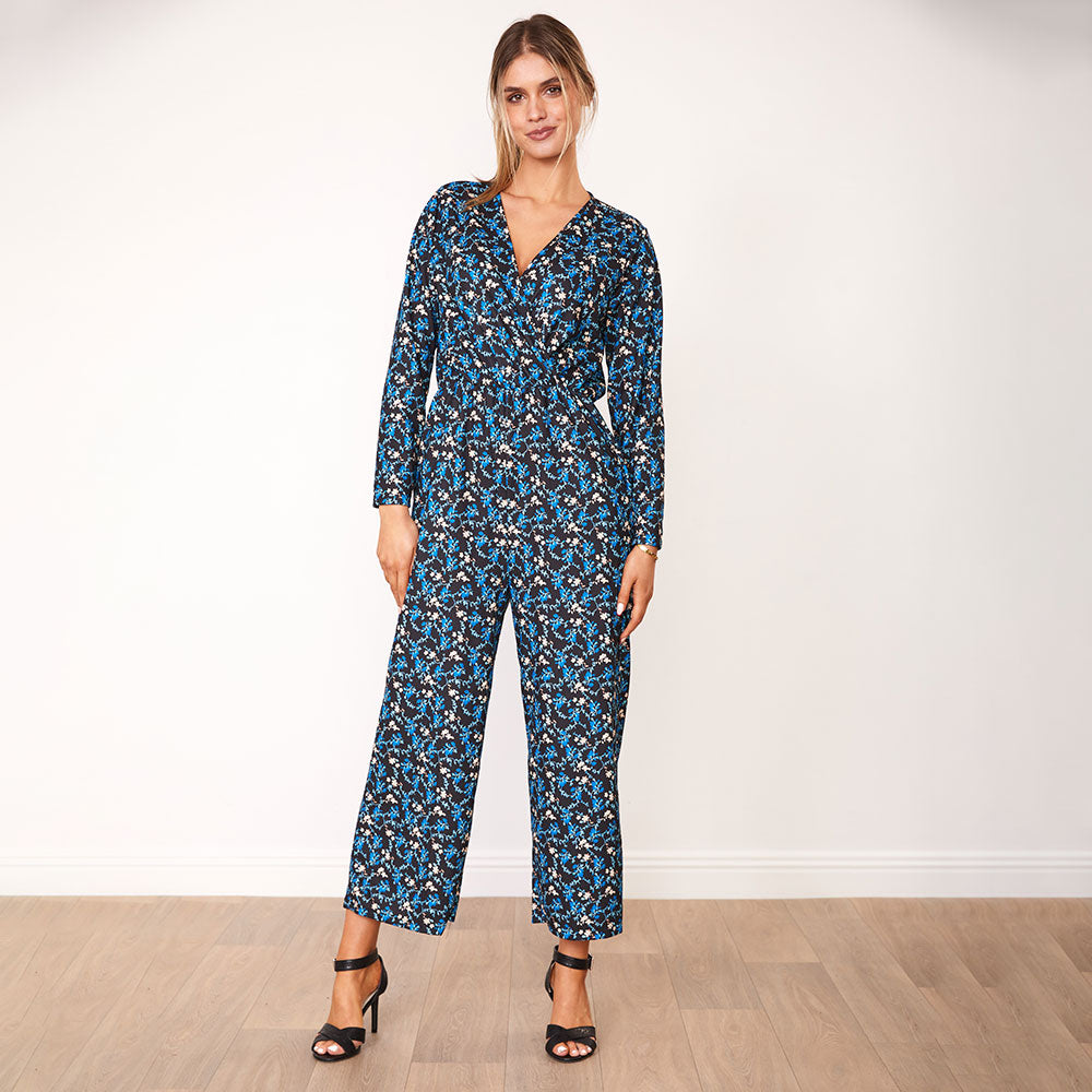 Farrah Jumpsuit (Blue Floral)