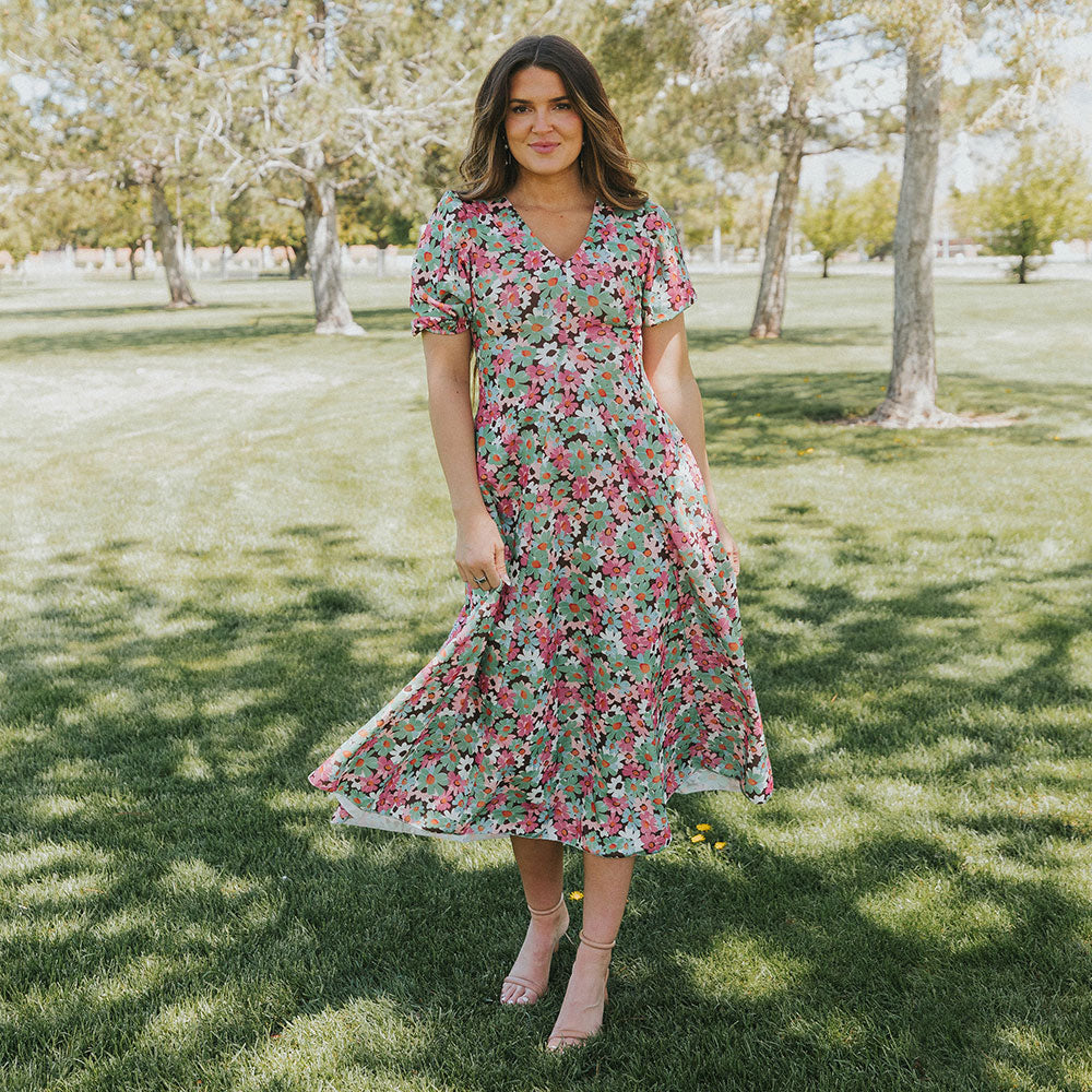 Flora Dress (Ditzy Bloom Pastel)