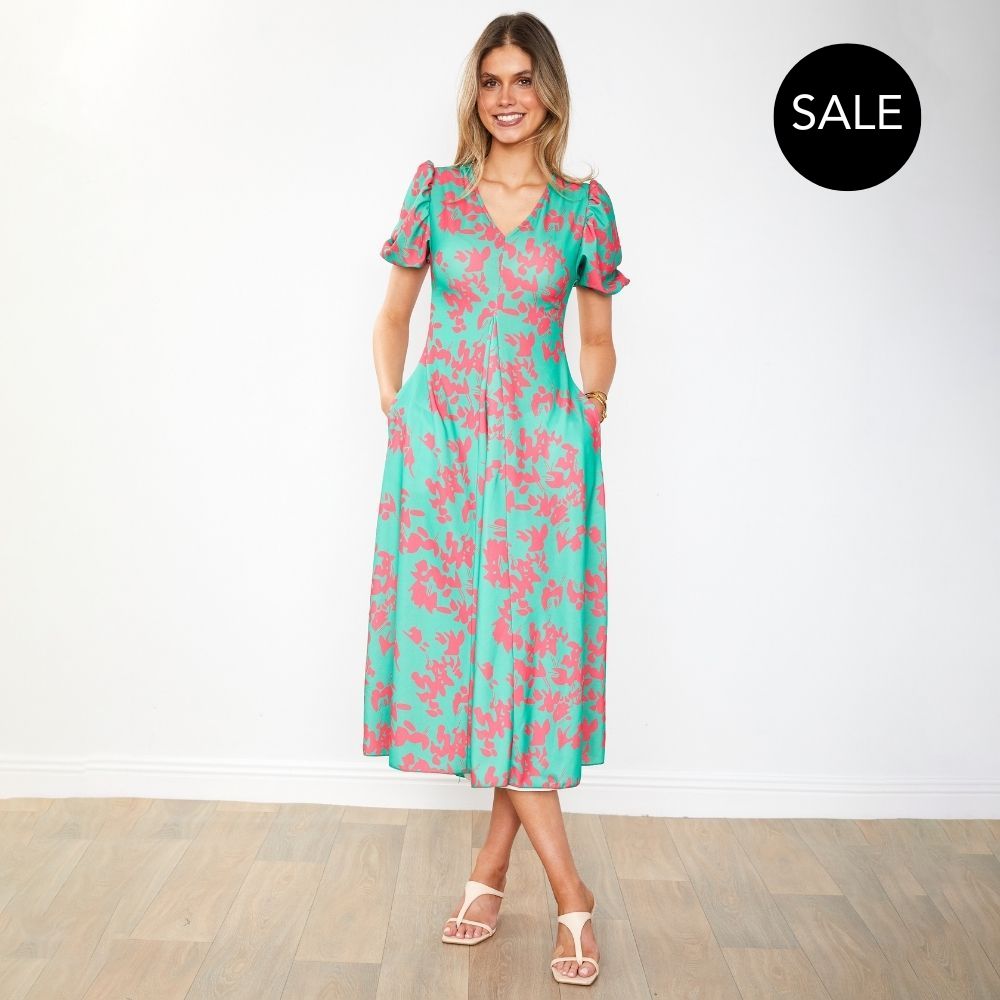 Flora Dress (Green Orchid)