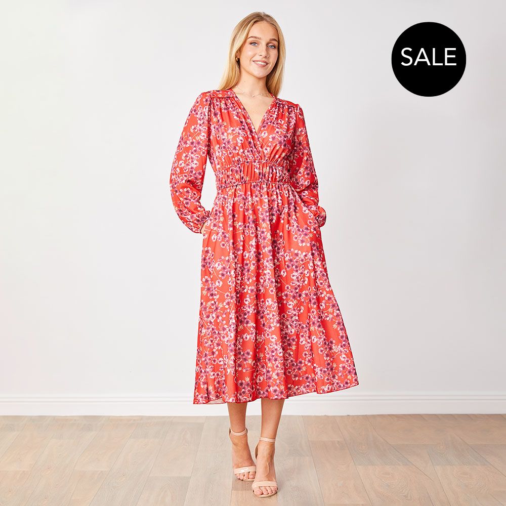 Gina Dress (Red Floral)