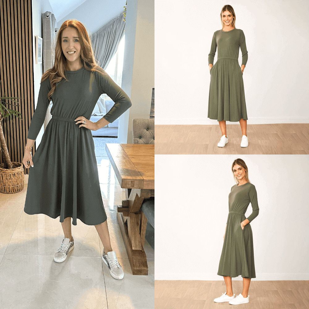 Heidi Dress (Khaki)