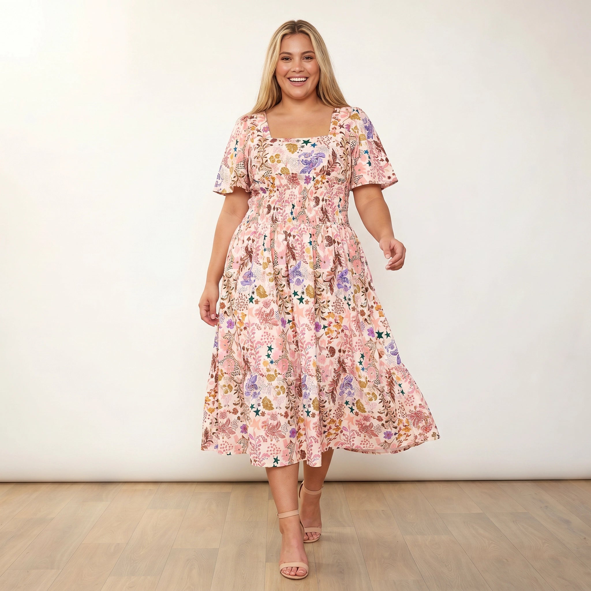 Iris Dress in wildflower vanilla print – women's dress – view 7