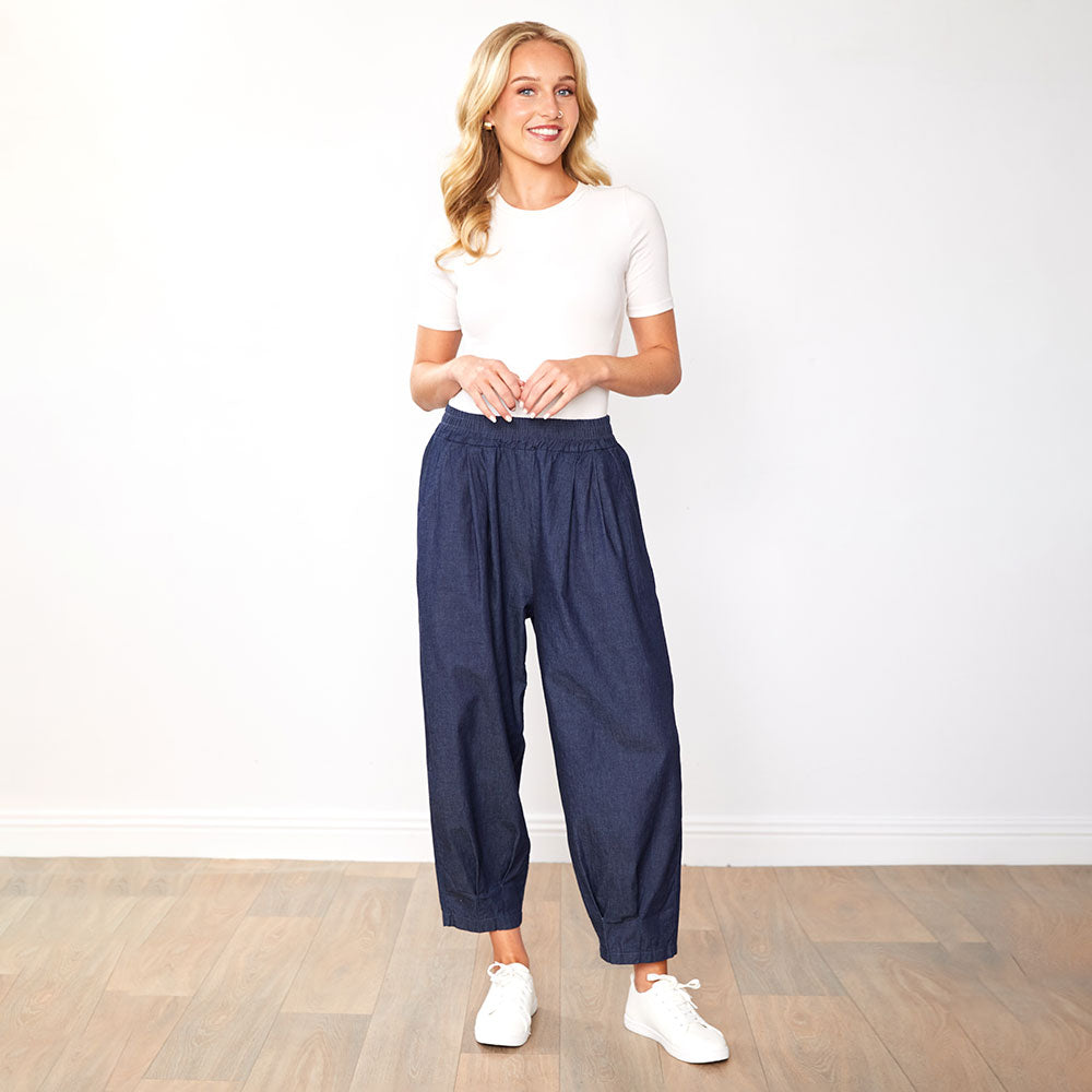 Ivy Ballon Leg Trousers (Denim Blue)
