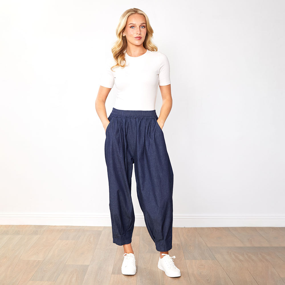 Ivy Ballon Leg Trousers (Denim Blue)