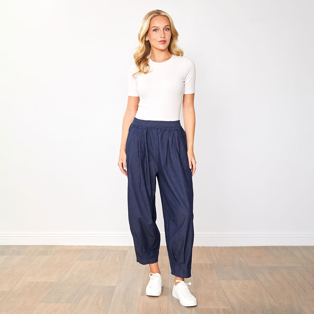 Ivy Ballon Leg Trousers (Denim Blue)